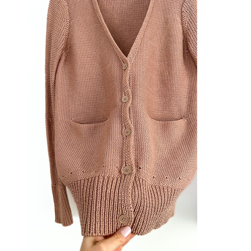 *SOLD* Brown Cotton Grandpa Light Academia Cardigan medium - Picture 3 of 5